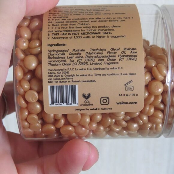 Wakse Hard Wax Beans Melting Pot Applicator Face & Body Caramel Brulee NEW - Picture 7 of 10